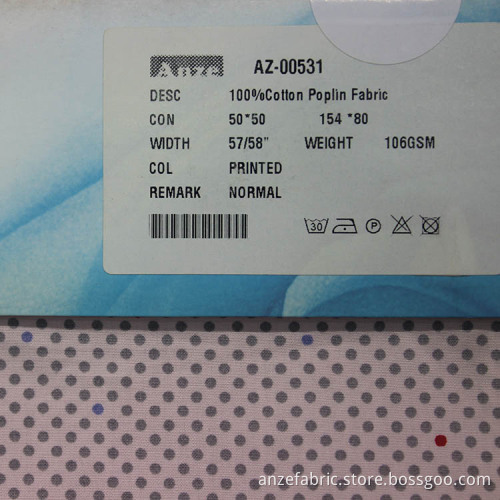 Mulinsen printed cotton poplin fabric with spandex